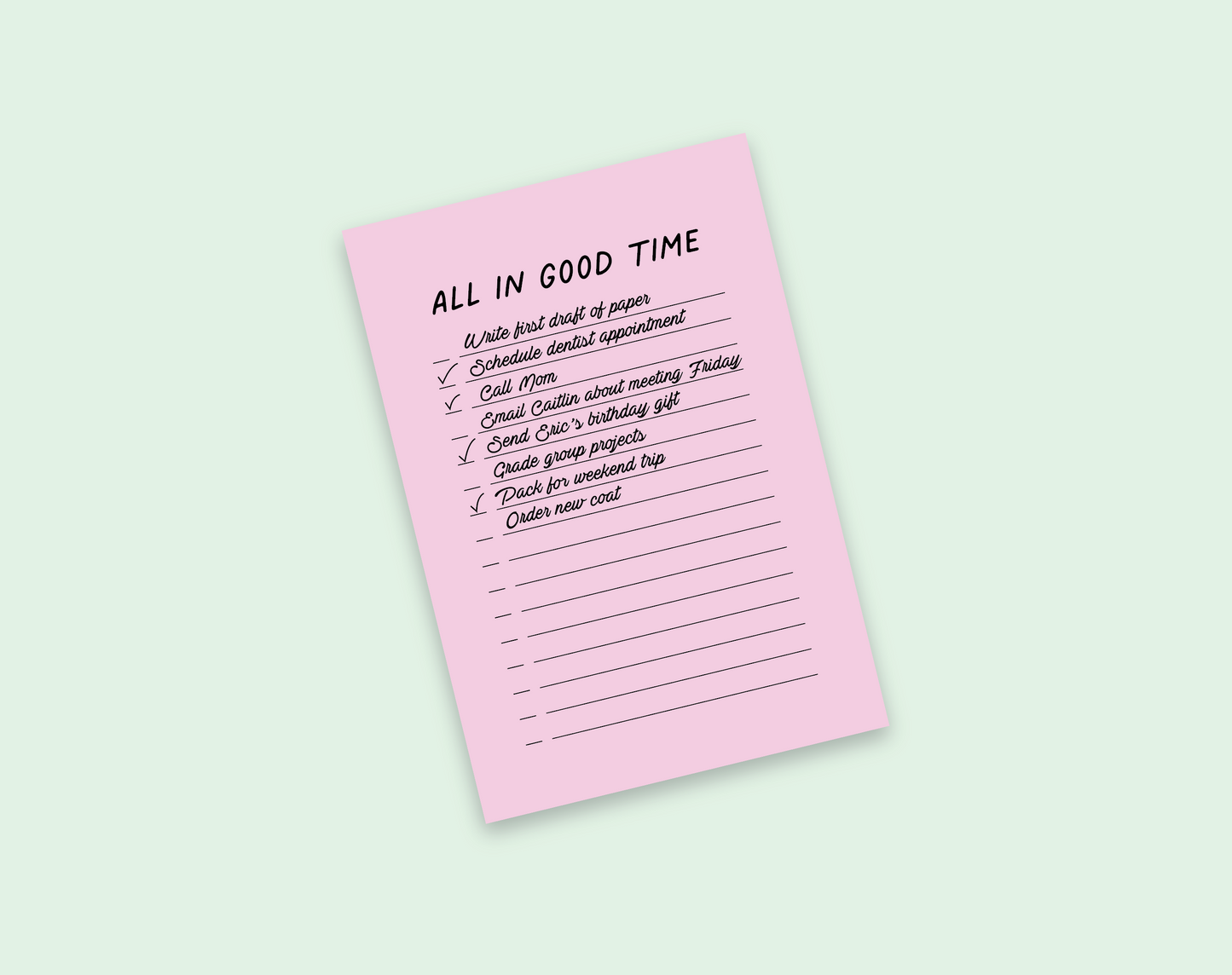 All in Good Time Notepad